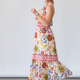 Delia Dress in White Maya Combo - Lukka Boutique