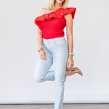 The Mid Rise Dazzler Crop Fray in Ahead Of Its Time - Lukka Boutique
