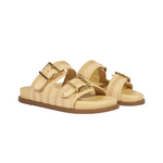 Naomi Flat Sandal in Natural - Lukka Boutique