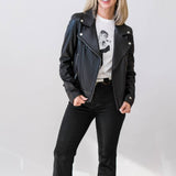 Ryder Leather Jacket in Black - Lukka Boutique