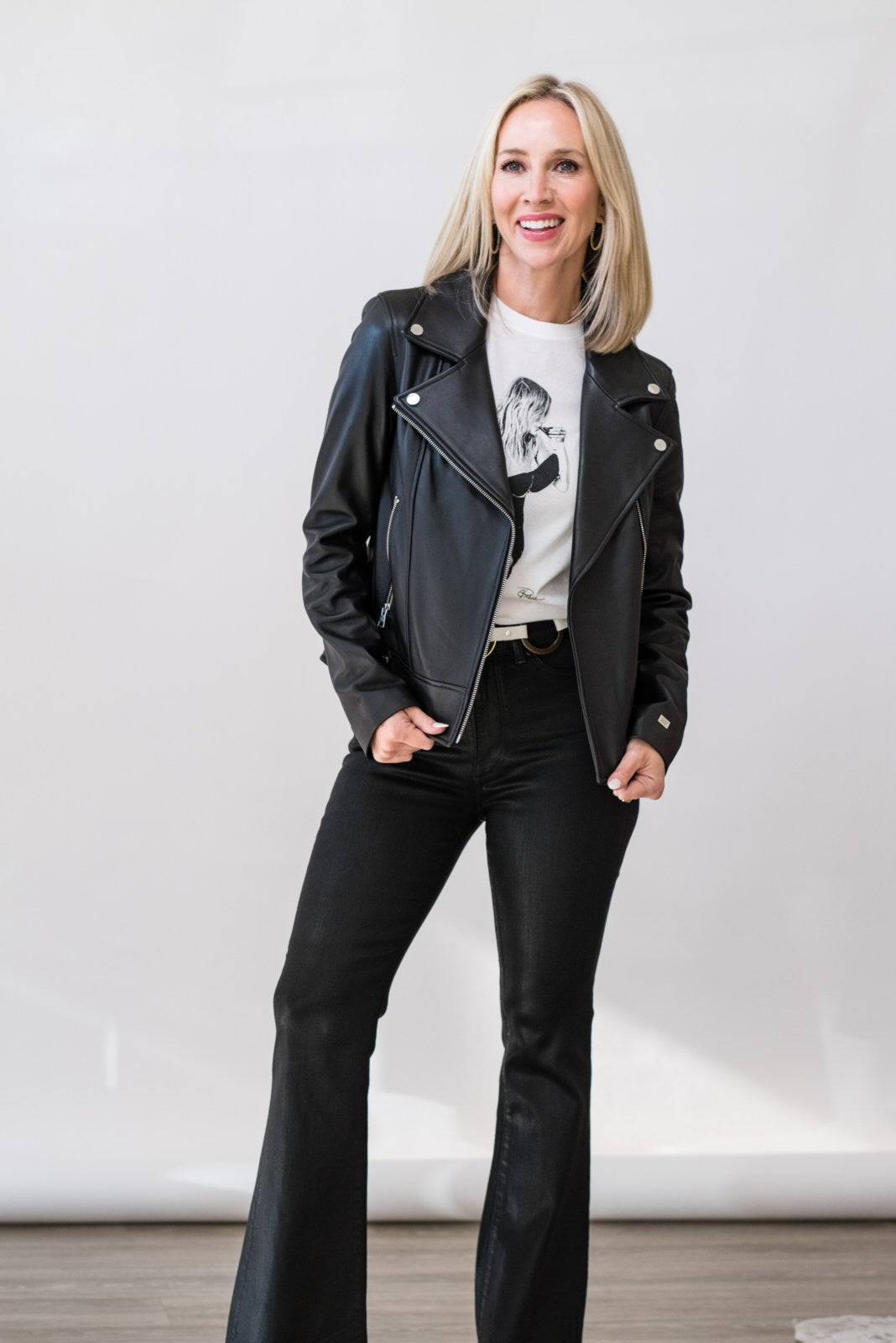 Ryder Leather Jacket in Black - Lukka Boutique
