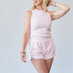 Gretchen Rib Tank in Pink - Lukka Boutique
