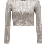 Rogan Crop Sequin Long Sleeve Top - Lukka Boutique