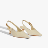 Ciara Pump Mid Heel in Beige - Lukka Boutique