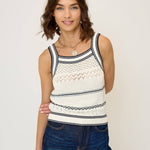 Emanuel Stripe Tank in White - Lukka Boutique