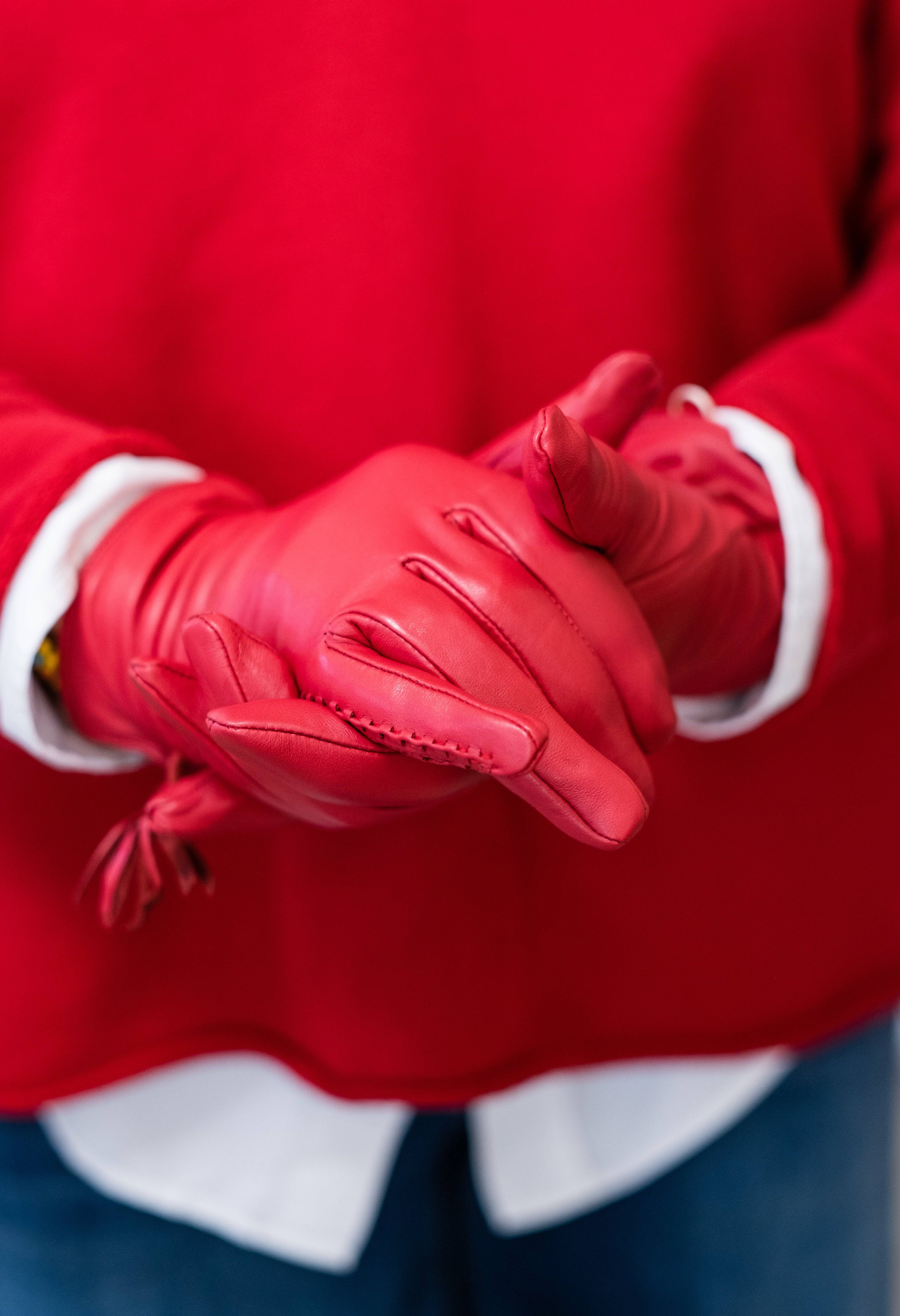 Jenske Leather Gloves in Red Berry - Lukka Boutique