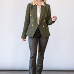 Kenzie Double Breasted Blazer in Deep Olive - Lukka Boutique
