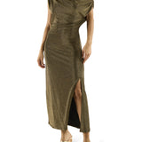 Rocker Metallic Chet Dress in Gold - Lukka Boutique