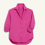 Eileen Relaxed Button-Up Shirt in Hot Pink - Lukka Boutique