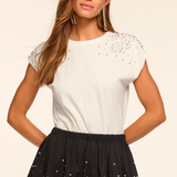 Amelia Embellished T-shirt in White