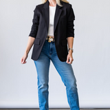 Jaime One Button Blazer in Black - Lukka Boutique