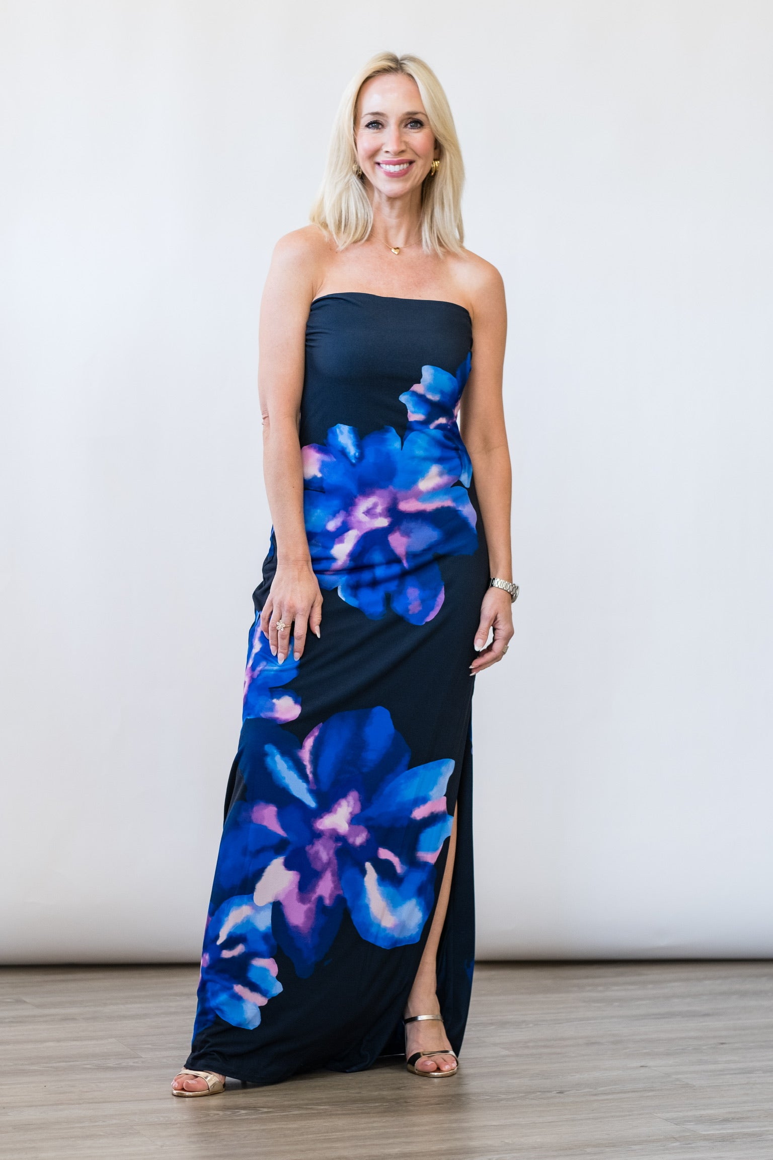 Floral Nora Dress in Navy Floral Jersey Lukka Boutique Floral Nora Dress in Navy Floral Jersey Lukka Boutique