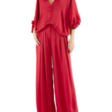 Oscar Pant in Scarlet Red - Lukka Boutique