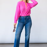 Henley Pullover in Chateau Rose Combo - Lukka Boutique