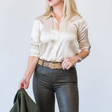 Dani 3/4 Blouse in Champagne