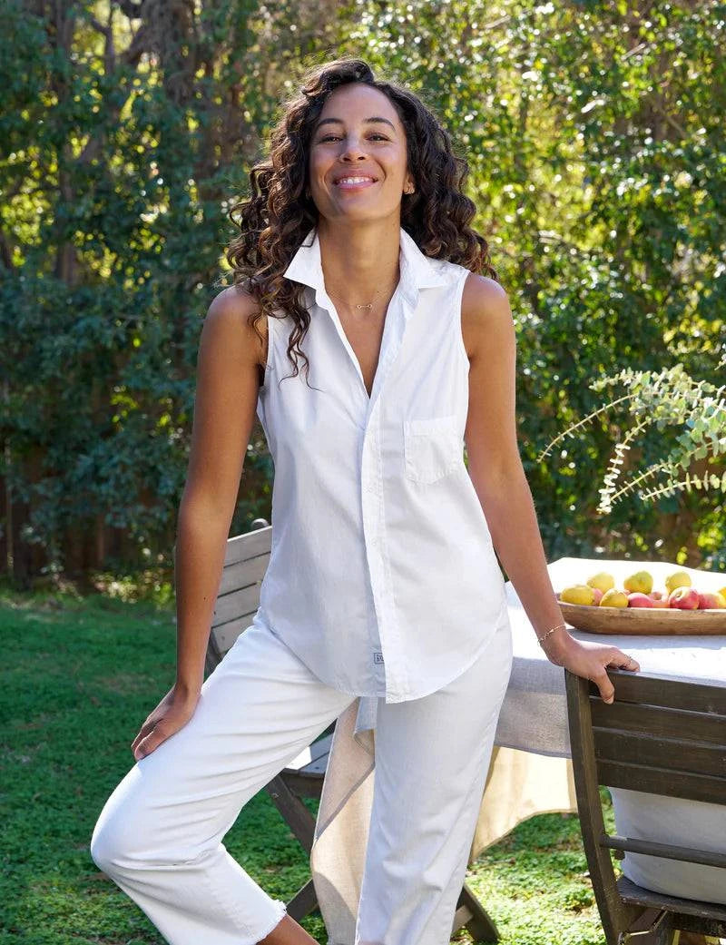 Fiona Sleeveless Button-up Shirt - Lukka Boutique