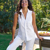 Fiona Sleeveless Button-up Shirt - Lukka Boutique