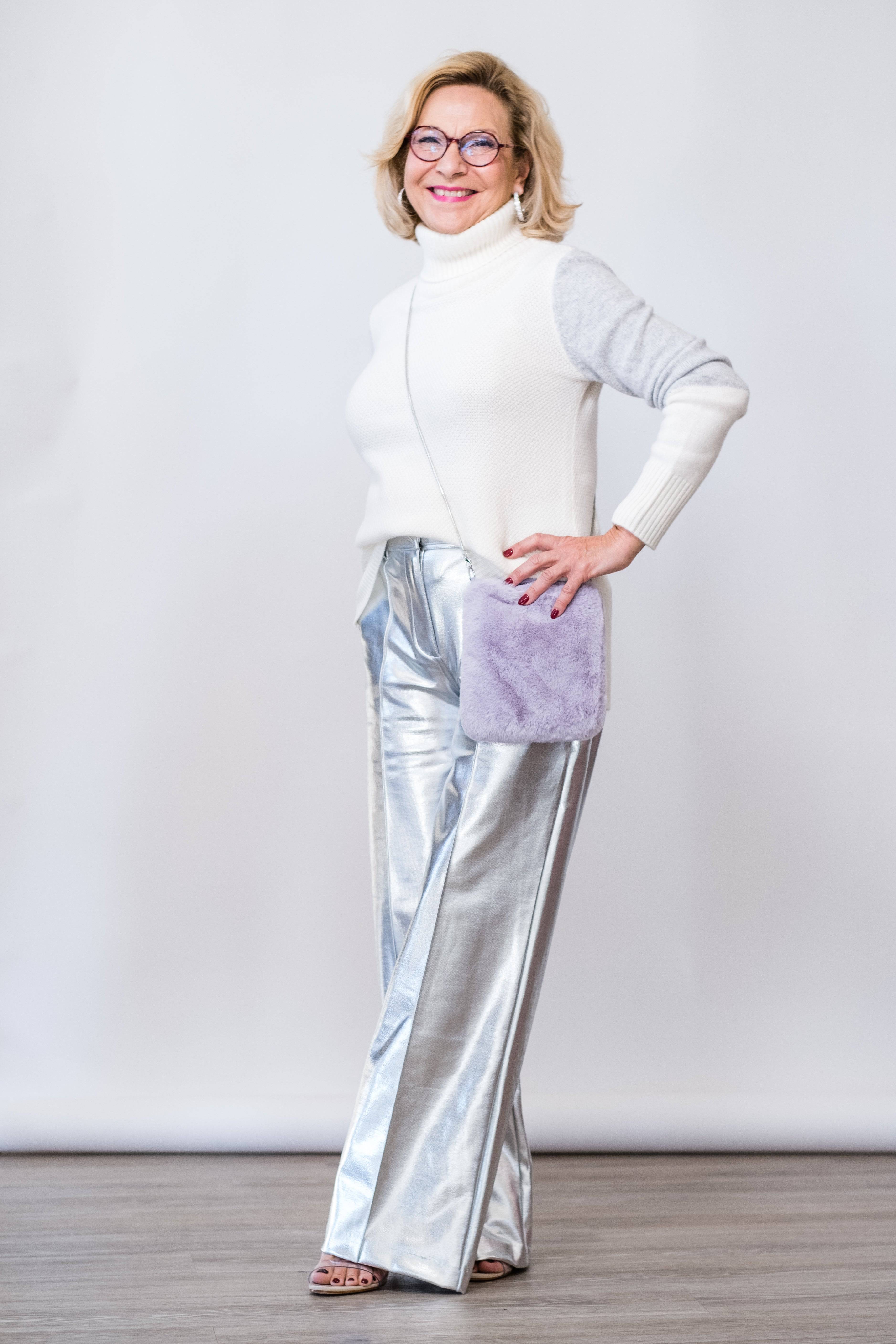 Doxy Faux Fur Shoulder Bag in Lilac Fiog - Lukka Boutique