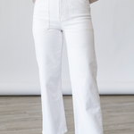 The Modern Pocket Wide Pant in White - Lukka Boutique
