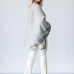Cape with Faux Fur Trim in Grey - Lukka Boutique