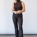 Bridget Boot Cut High Rise Coated Jean in Chocolate - Lukka Boutique