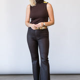 Bridget Boot Cut High Rise Coated Jean in Chocolate