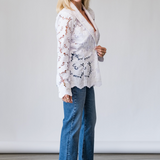 Clementine Blazer in White - Lukka Boutique
