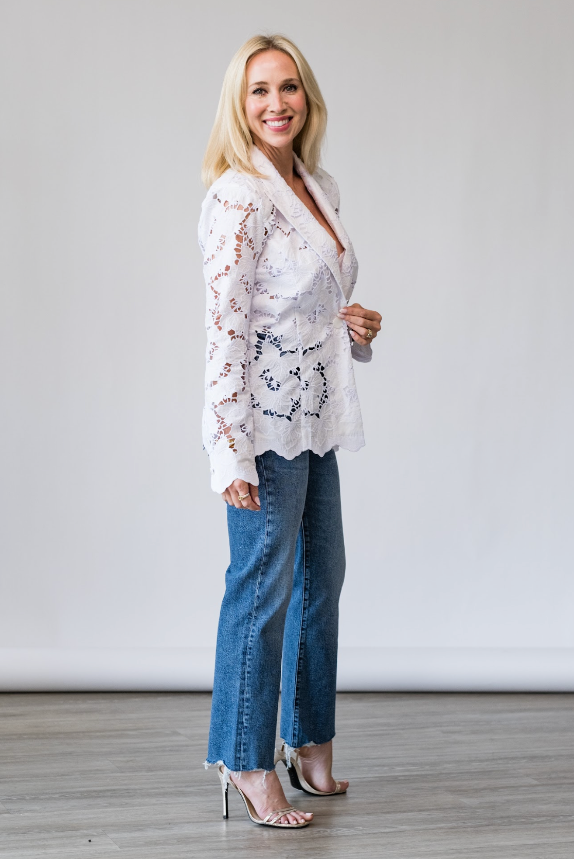 Clementine Blazer in White - Lukka Boutique