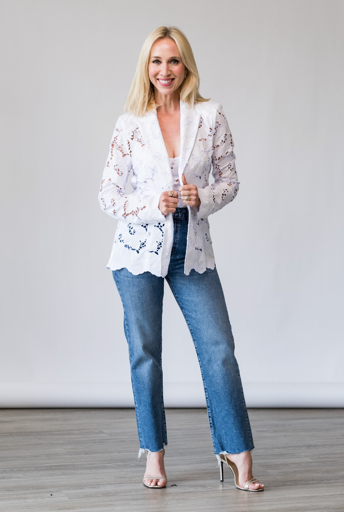 Clementine Blazer in White - Lukka Boutique