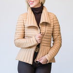 Brandy Sustainable Slim-Fit Ultra-Lightweight Down Jacket in Teak - Lukka Boutique