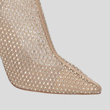 Gilda Booties in Nude Mesh - Lukka Boutique