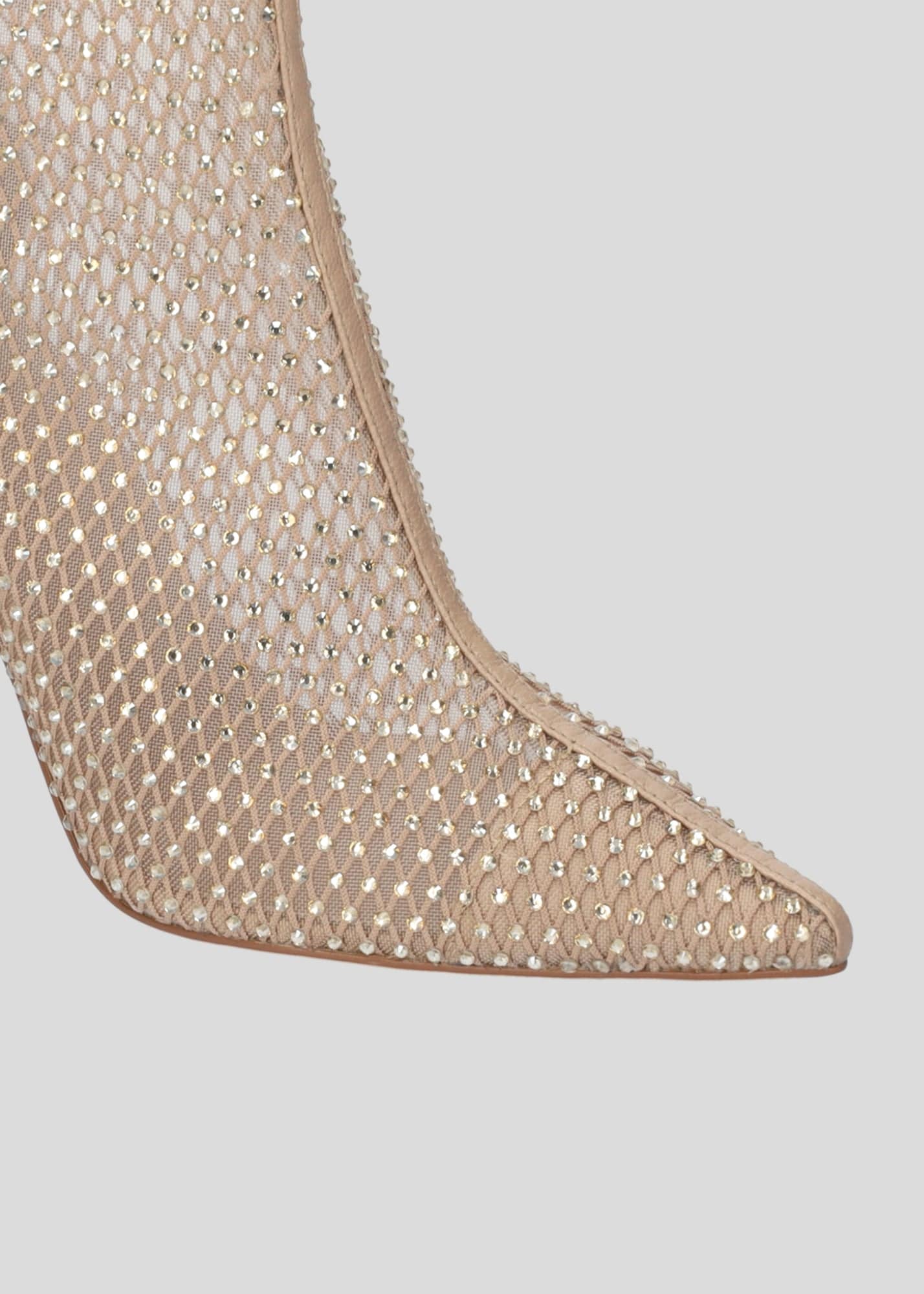 Gilda Booties in Nude Mesh - Lukka Boutique