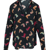 Daria French Cuff Silk Blouse in Boots - Lukka Boutique