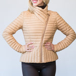 Brandy Sustainable Slim-Fit Ultra-Lightweight Down Jacket in Teak - Lukka Boutique
