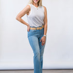 Muscle Crew Tee in Light Chambray - Lukka Boutique
