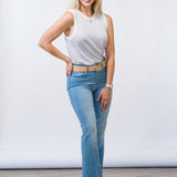 Muscle Crew Tee in Light Chambray - Lukka Boutique