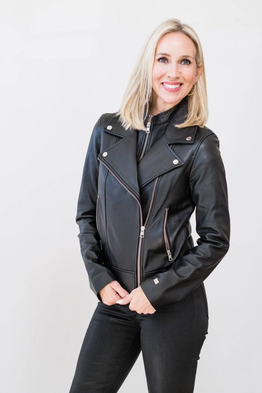 Ryder Leather Jacket in Black - Lukka Boutique