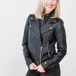 Ryder Leather Jacket in Black - Lukka Boutique