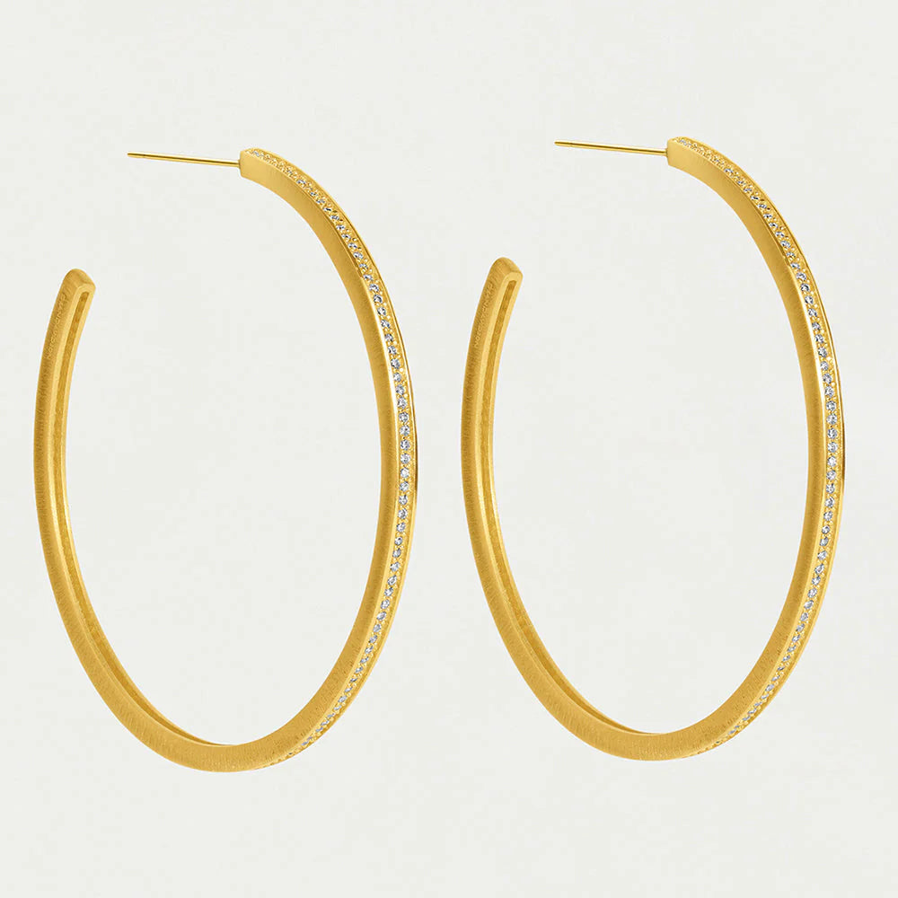 
                  
                    Petit Pave Large Hoops
                  
                