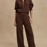 The Wide Leg Pant 28" in Coffee Bean Marl - Lukka Boutique
