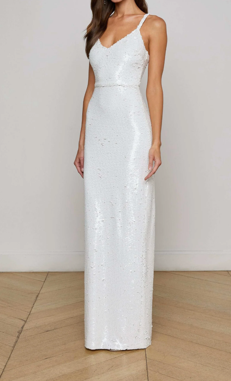 Karma Sequin Maxi Dress in White - Lukka Boutique