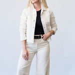 Janelle Slim Raw Jacket in French Vanilla - Lukka Boutique