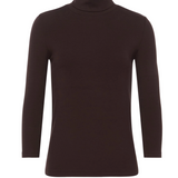 Aja Turtleneck 3/4 Sleeve in Coffee Bean - Lukka Boutique