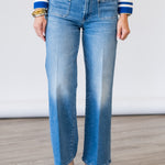 Patch Pocket Mid Rise Maven Ankle in Avant Gardener - Lukka Boutique