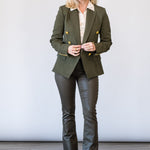 Kenzie Double Breasted Blazer in Deep Olive - Lukka Boutique