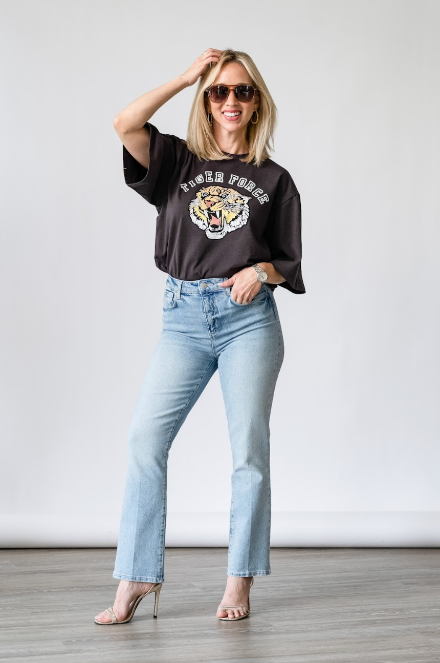 Tiger Force Tee in Cabone - Lukka Boutique