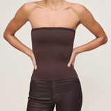 Knit Tube Top in Brown - Lukka Boutique