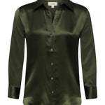 Dani Silk Blouse in Deep Olive - Lukka Boutique