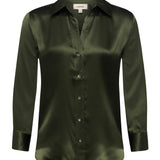 Dani Silk Blouse in Deep Olive - Lukka Boutique