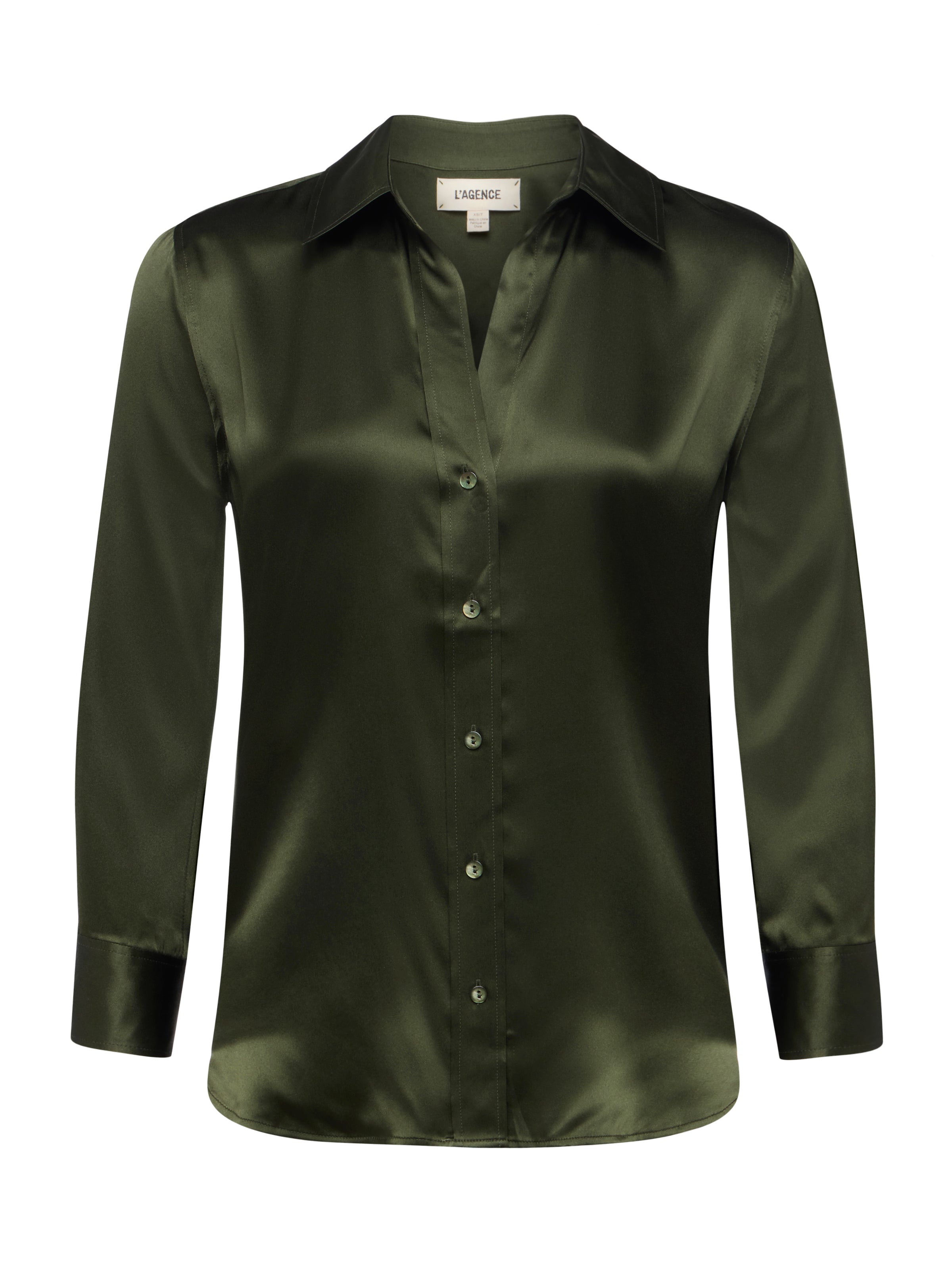 Dani Silk Blouse in Deep Olive - Lukka Boutique